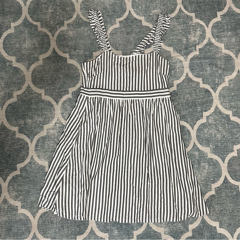 Madewell Striped Ruffle Strap Empire Mini Dress